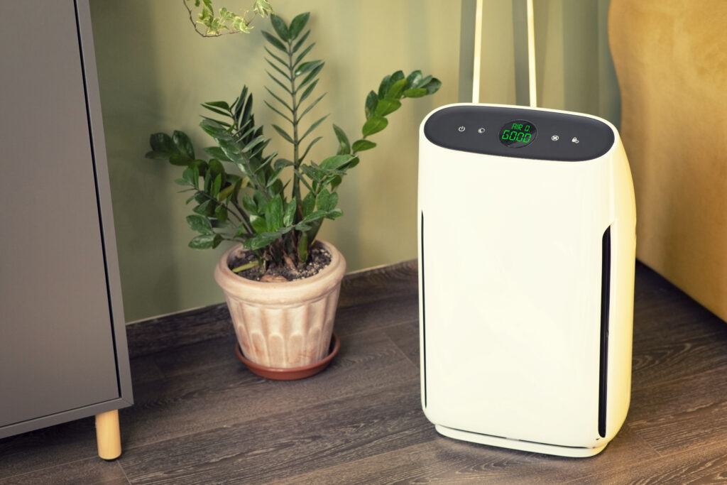 HEPA Air purifier in the home. 