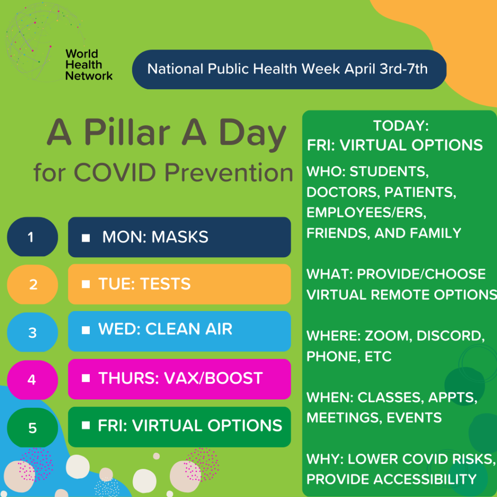 A Pillar a Day for COVID Prevention: Virtual Options.