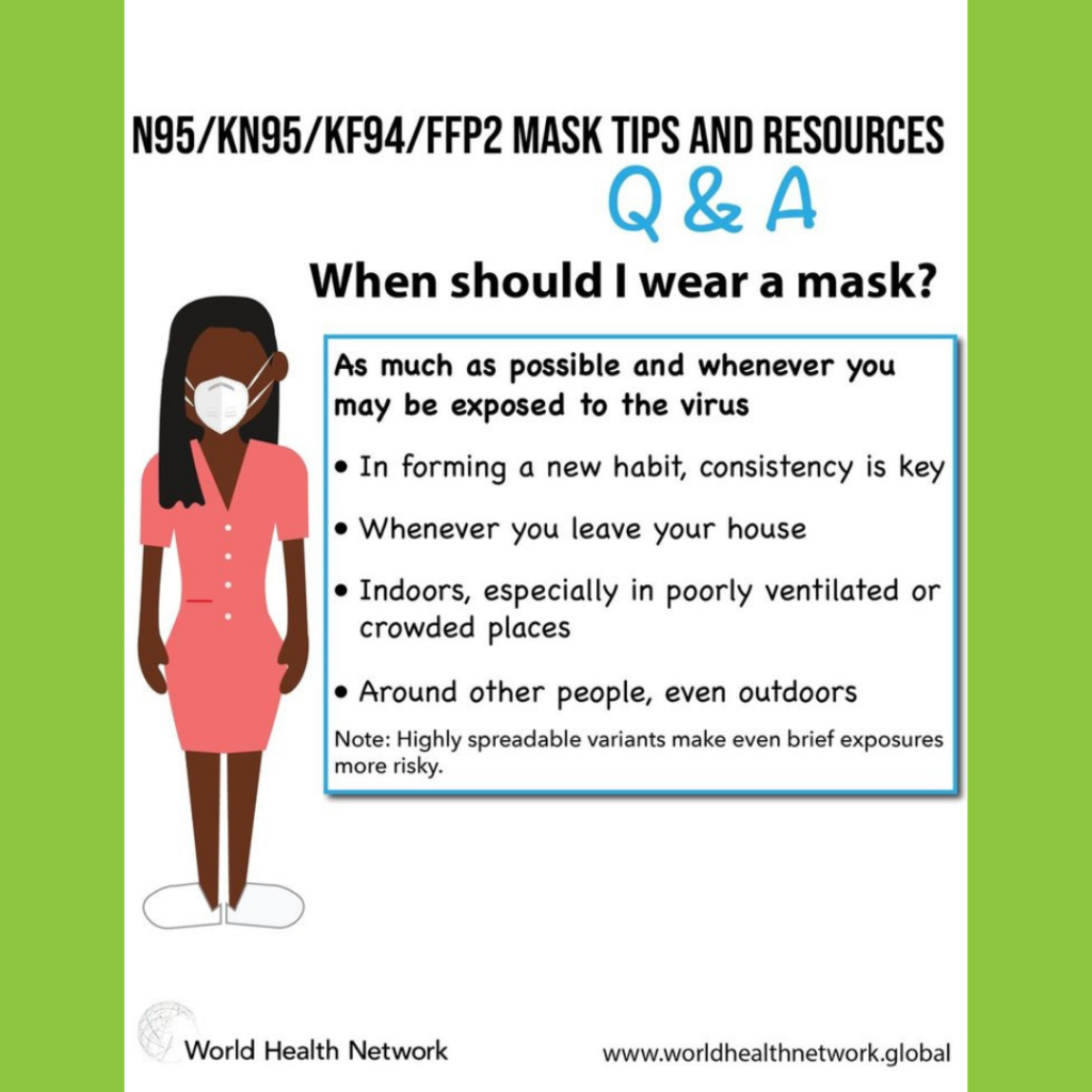 Questions and answers about proper masking practices. You should wear a mask as much as possible whenever you may be exposed to the virus. 